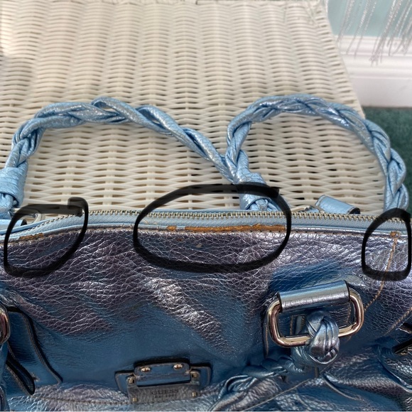 Guess Metallic Blue Tote Bag Size Large - Picture 16 of 17